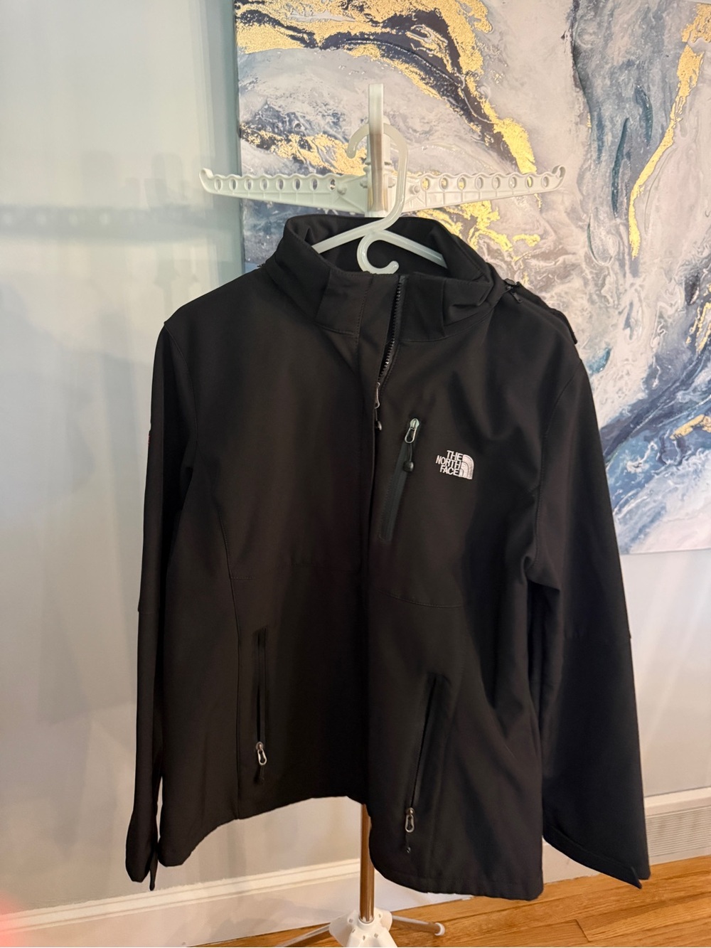 The North Face Black Jacket with Logo Tab